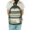 Colorful Fabric Art Backpack, Front Zipper Pocket, Outdoor Daypack, Whimsical, Gray, 16" x 14.5" x 5"